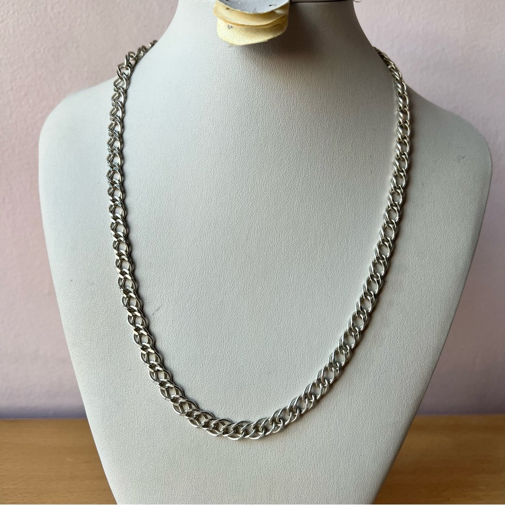 Vintage Circle weave design wide necklace 925 sterling
